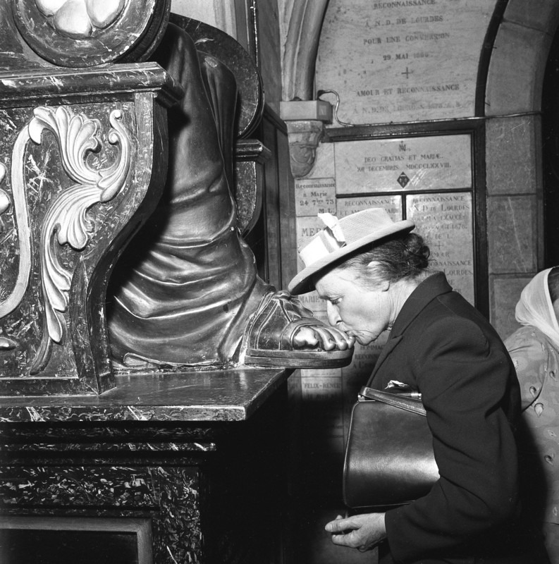 Pilgrimage at the Sanctuary of Our Lady of Lourdes (France). In 1952.